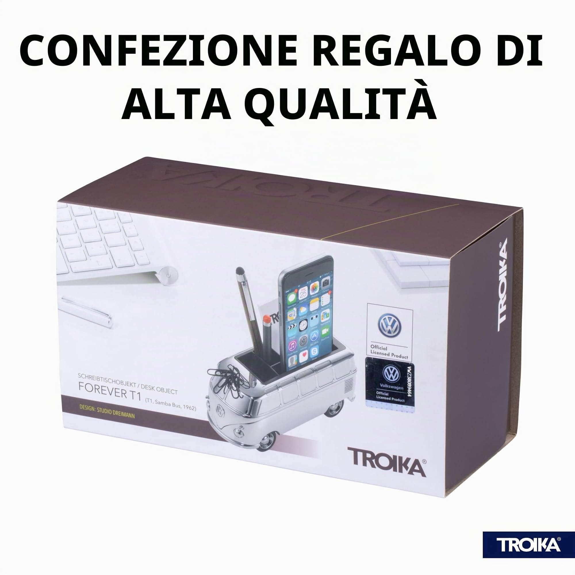 Troika Fermacarte cromato a forma di VW COMBI T1