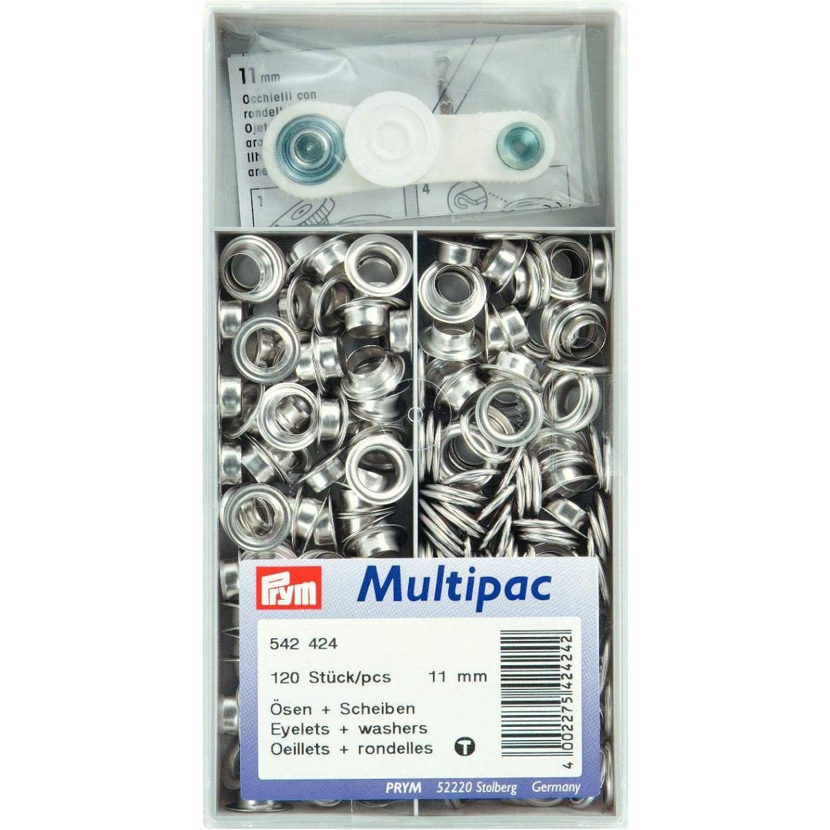 Prym Oczka i podkładki, 5,0 mm, srebrne, mosiądz, 5 mm