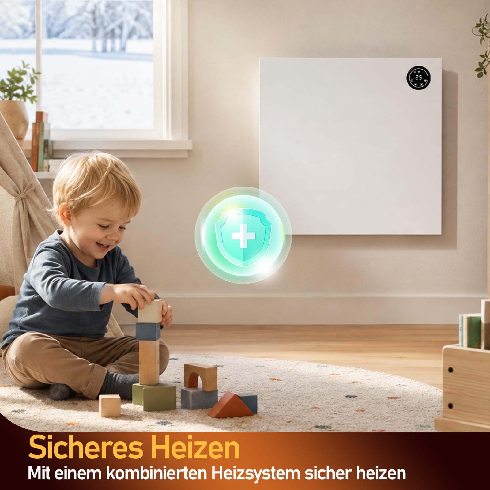 Chauffage infrarouge 400 W avec thermostat et télécommande, jusqu'à