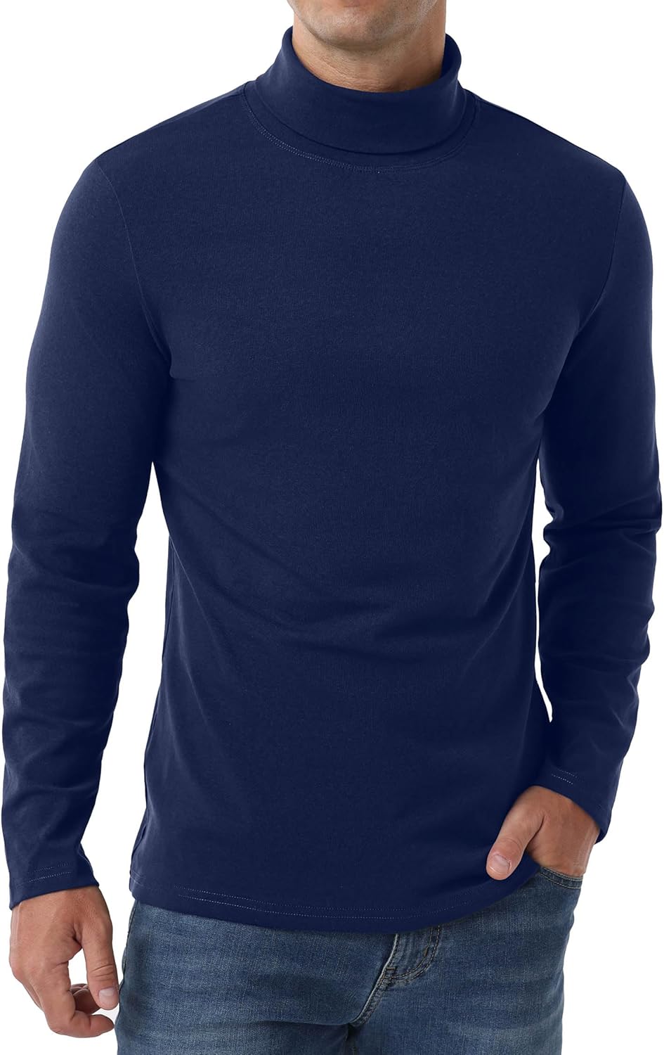 Askdeer Men's Turtleneck Shirts Cotton Long Sleeve Thermal Pullover Sweater Lightweight Thermal T-Shirts - Image 5
