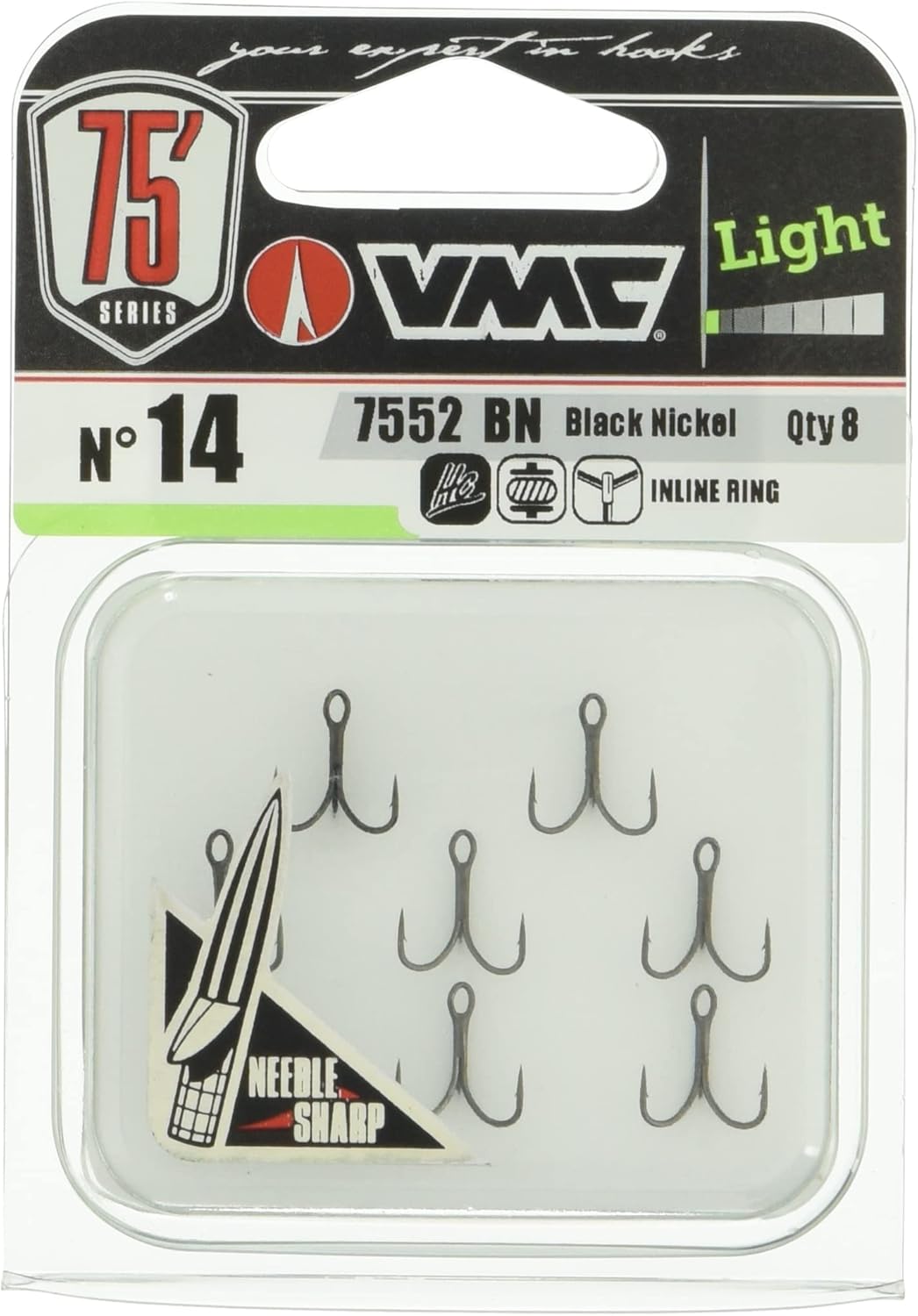 Rapala VMC 7552 Light in-Line Treble BN #10 8 Pieces