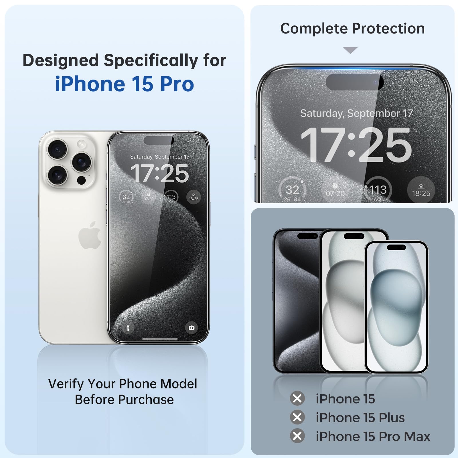 Amazon.com: SYNCWIRE Screen Protector for iPhone 15 Pro