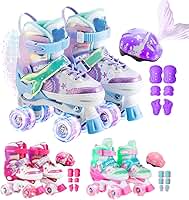 Patins Infantil Roller 4 Rodas Ajustável + Kit Proteção
