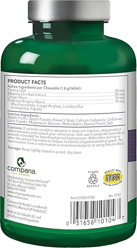 Miniatura 3 de Vets Best Suplementos para perros Gas Busters  Ayuda a gases hinchazón alivio del estreñimiento y digestión para perros  90 tabletas masticables