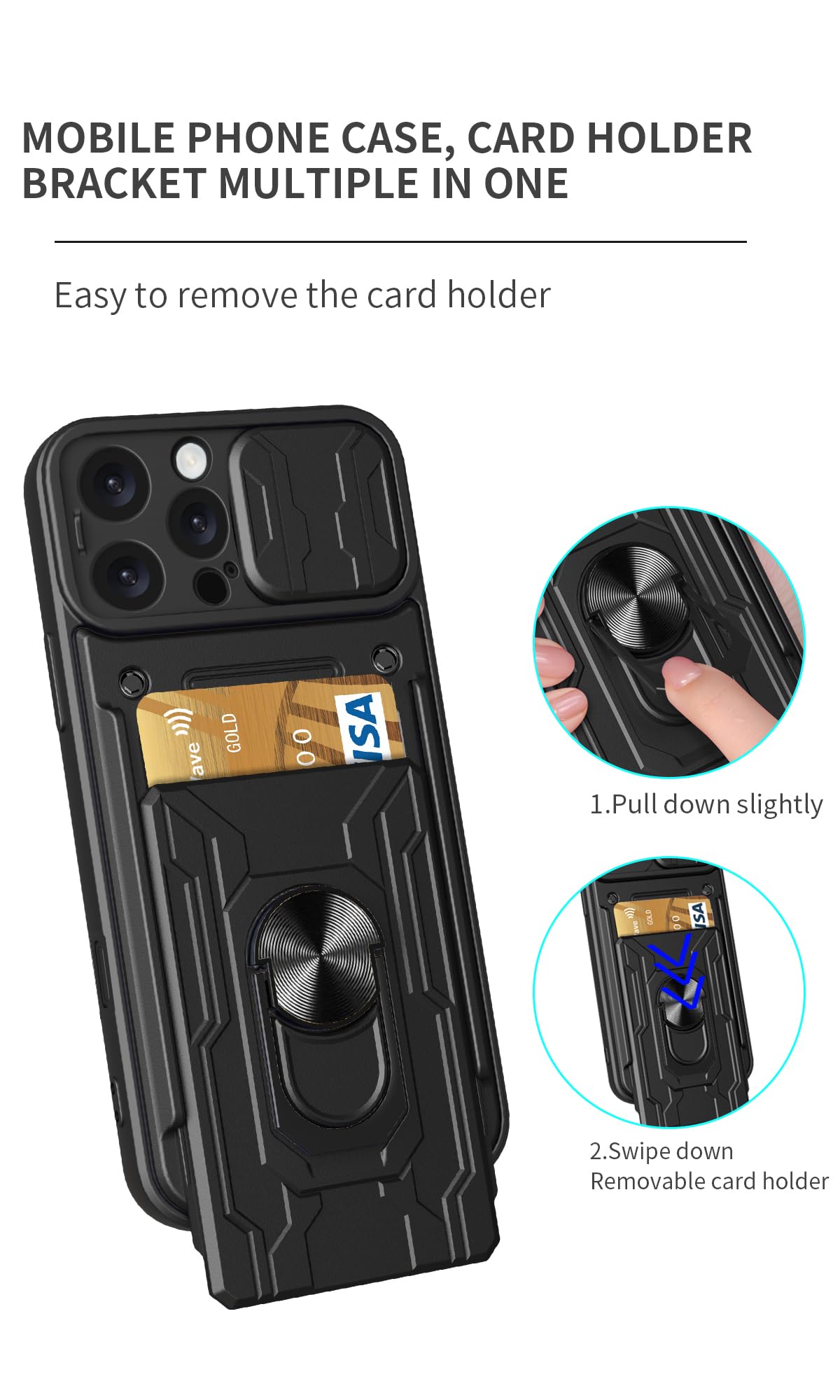 Cover Militare Con Anello E Protezione Fotocamera Per Xiaomi Redmi 10 - Custodia Antiurto Rossa Con 2 Pellicole