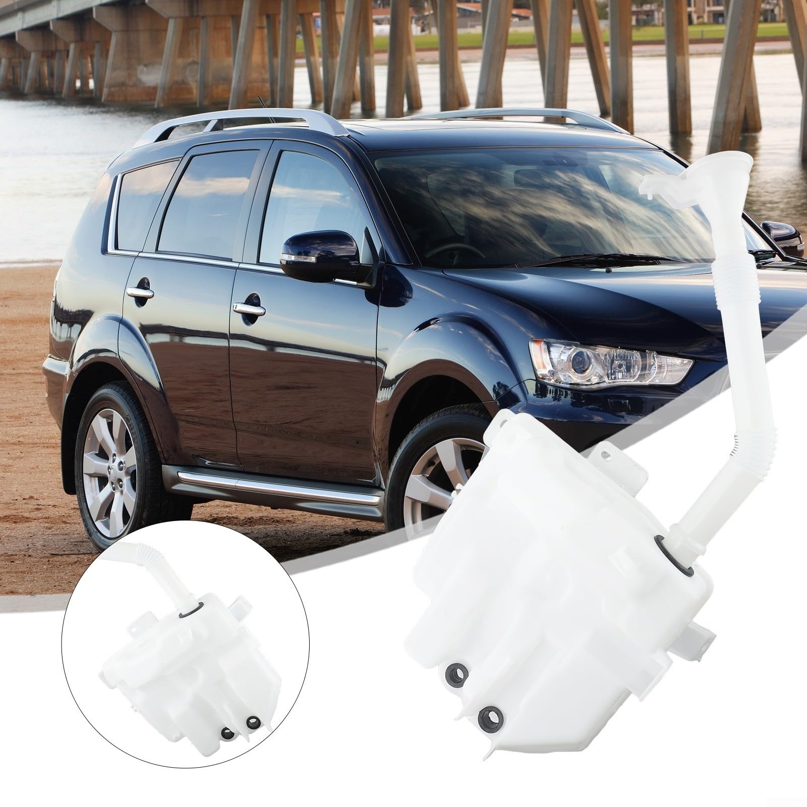 Waschwassertank für weiß Ersatzteil für Mitsubishi für asx für outlander 2011-2019 | Exakte OEM Nummern 8260A395, 8260A218, kompatibel mit für asx, für outlander Sport, RVR Modelle