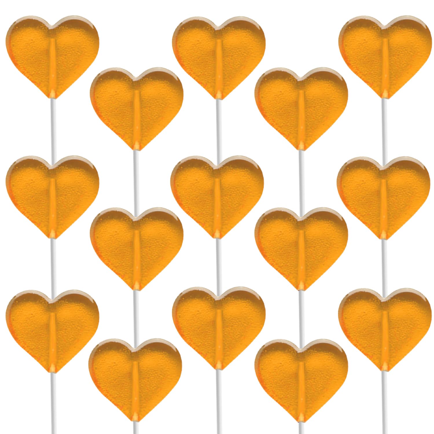 Lollipops Mini Heart Shaped Flavored Delicious Lollipop, Individually Wrapped, 5g Lollipop (30 Lollipops, Orange)