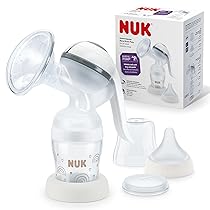 NUK tiralatte manuale | Cuscinetto in morbido silicone | Leva ergonomica | Con biberon Perfect Match | 150 ml