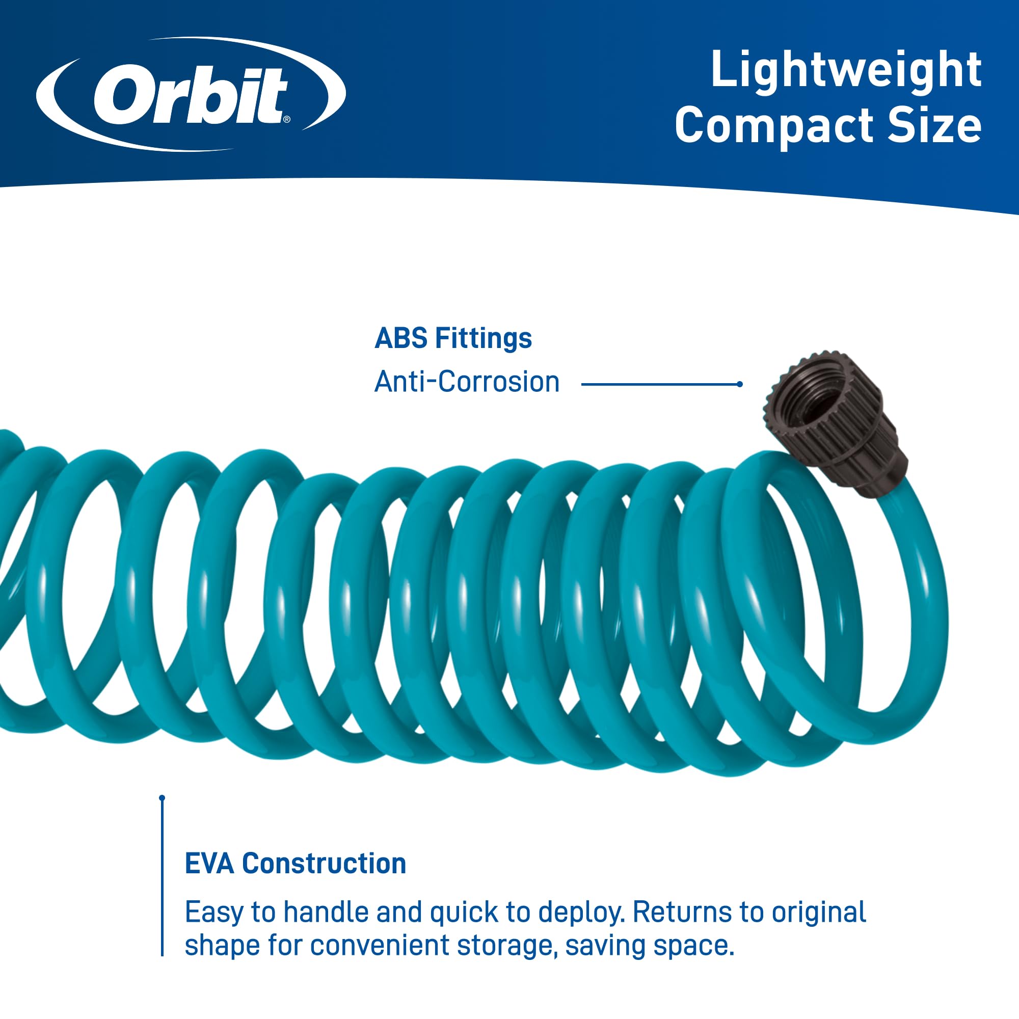 Orbit 26381 Tubo da giardino a spirale, 7,6 m, blu