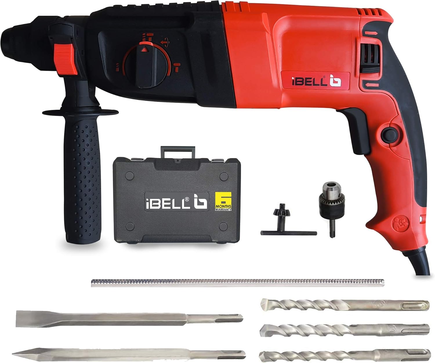 IBELL Rotary Hammer Drill RH2624, 800W, Copper Armature, SDS Plus