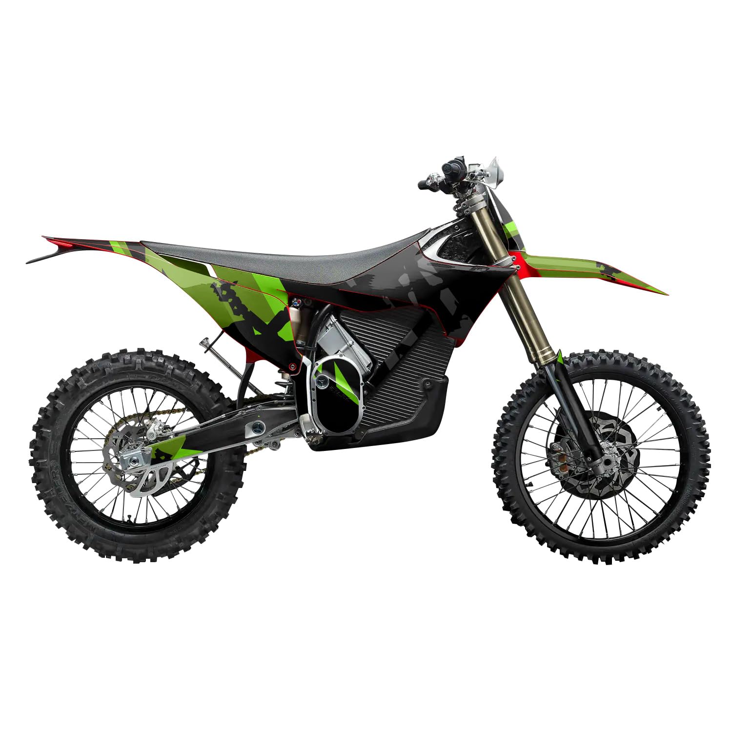 Stark Varg MX 2023-2025 Graphics Kit Wrap - Green Shatter - Varg MX Skin - Premium 3M Vinyl Protective Wrap Decal Cover - Easy to Apply | Crafted in The USA by MightySkins