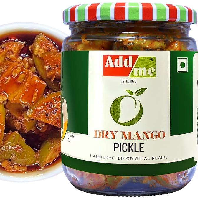 Add me Dry Rajsathani masala Aam ka Achar Less Oil 500gm Sukha Dry Mango Pickle 500g Pickles Glass jar