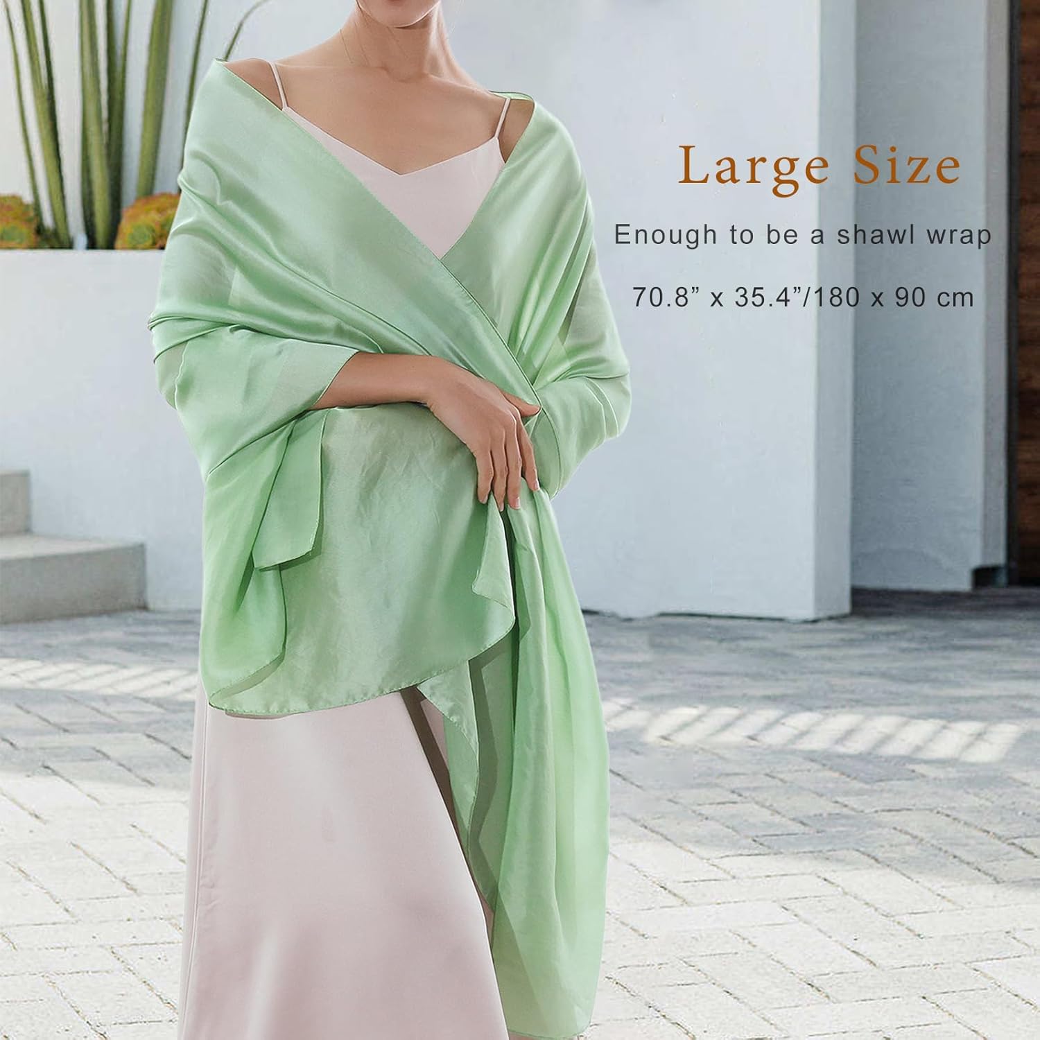 RIIQIICHY Women Shawls and Wraps for Evening Dresses Like Chiffon Silk Scarf Formal Silky Pashmina Shawls for Weddings - Image 4