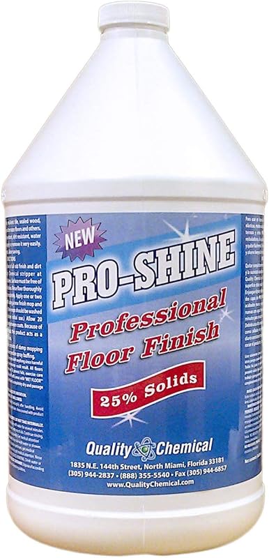 Quality Chemical Pro Shine Cera comercial para acabado de pisos con alto contenido de sólidos, aspecto húmedo, limpiador de pisos de alto brillo, cera para pisos futuros para pisos de baldosas VCT, pulido y restaurador, 128 oz (paquete de 1)