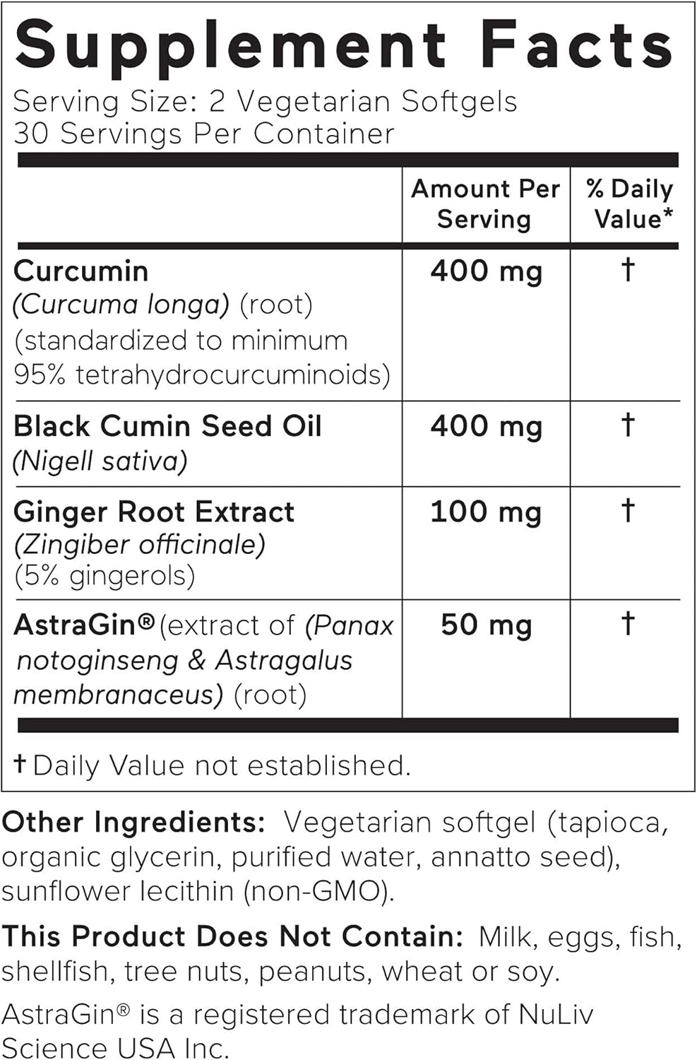 Smarter Nutrition Curcumin - Potency and Absorption in a SoftGel - The Most Active Form of Curcuminoid - 95% Tetra-Hydro Curcuminoids, 1 pack of 60 capsules - 30 Servings (Packaging May Vary) : Health & Household