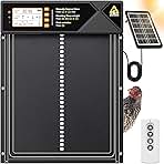 Large Automatic Chicken Coop Door Solar Powered, Aluminum Alloy Automatic Chicken Door with 4 Modes, Light Sensor, Timer, LCD Display & Anti-Pinch Tech