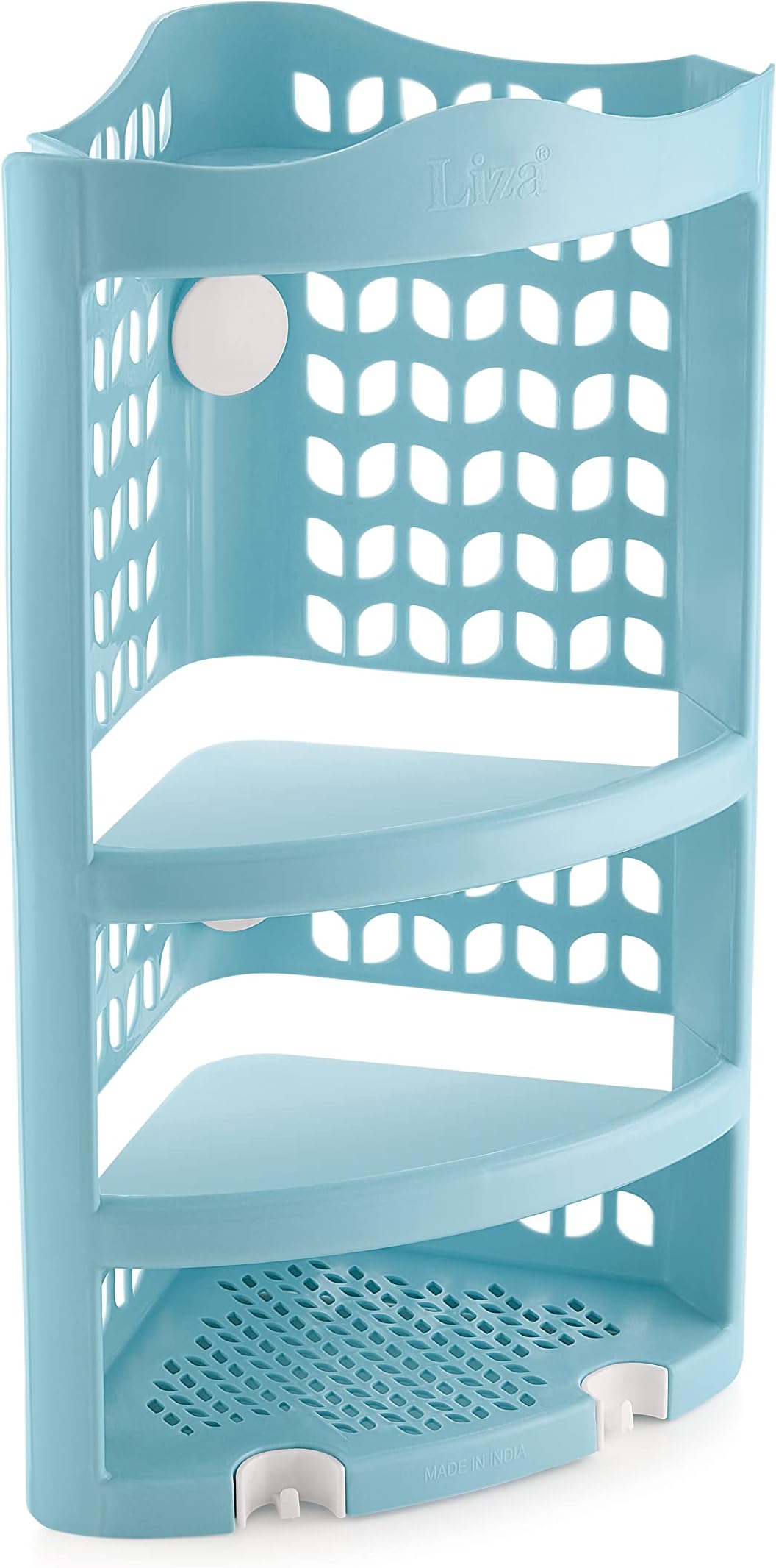 Zerya Plastic Multipurpose Wall Mount Bathroom Corner Shelf and Rack Kitchen Bathroom Storage Rack (Blue)
