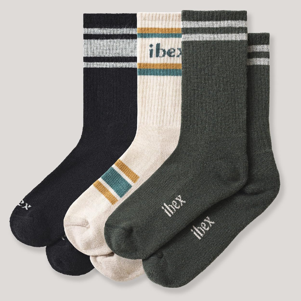 IBEX Calcetines ligeros unisex de lana merino para senderismo, calcetines transpirables con soporte de arco y talón y puntera reforzados