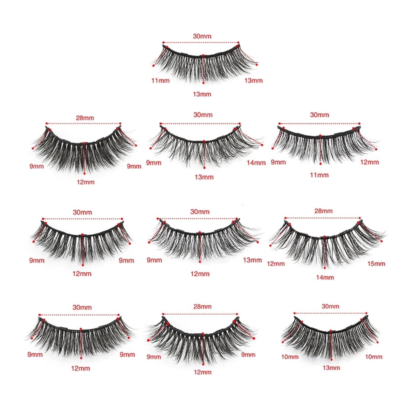 UAMOU Rzęsy magnetyczne rzęsy 3/20/100 szt. 3D sztuczne rzęsy z norek magnes eyeliner naturalny zestaw rzęs długotrwałe rzęsy wesoło (kolor: 40Lashes 12Eyeliner)