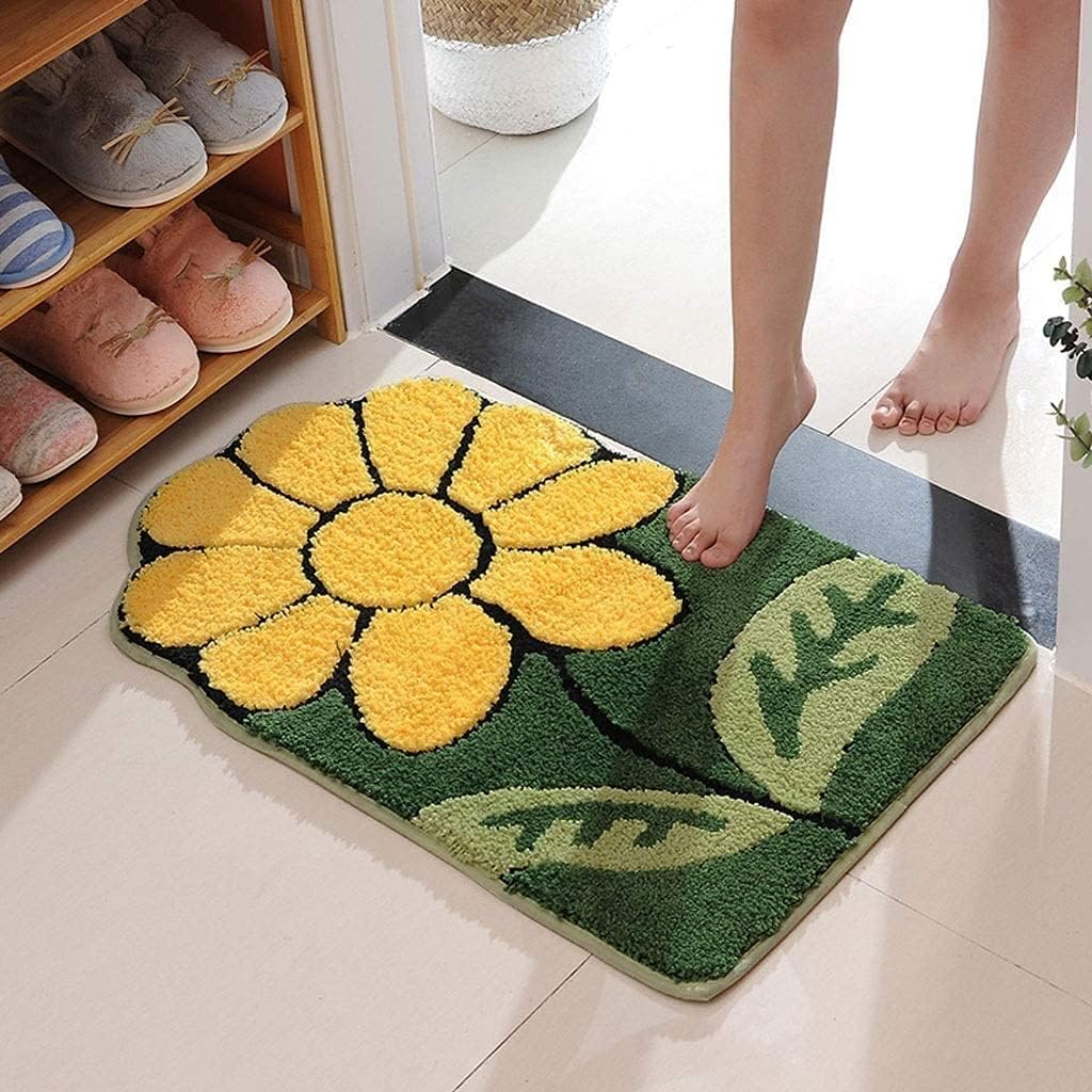 TIB Solid Self Design Bath Mat Microfiber Soft, Size 20 x 30 Inch- Bathroom Rugs - Suitable for Kitchen, Bedroom and Bathroom, Dry Fast Water Absorbent & Machine-Washable, Green
