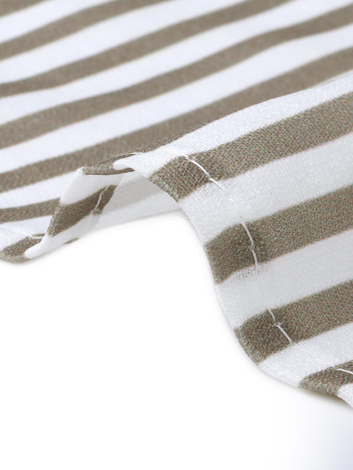 Allegra K Casual Stripe Shirt Dress for Women's 3/4 Sleeve Button Down Split Belted Midi Shirtdress - Image 5