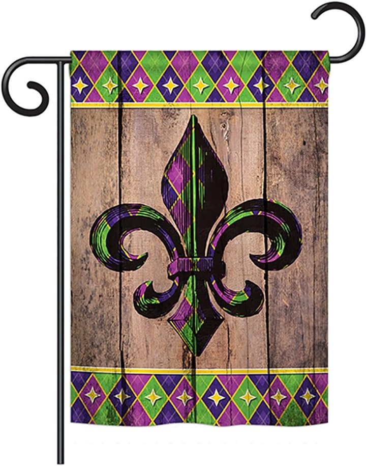 Fleur De Lys Garden House Flags Set Country Living Vintage Flower Lily Lis French Party Mardi Small Decorative Gift Yard Banner Double-Sided Made In USA 28 X 40
