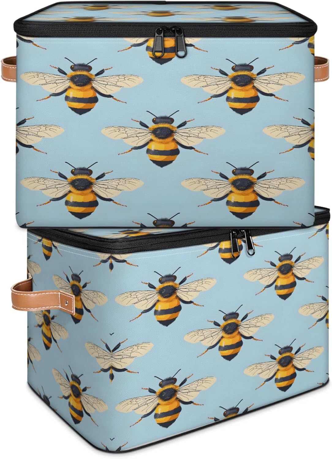 2-Pack Storage bins with lids - 26 quart organizer bins - Collapsible fabric storage bins with sturdy handles and double zipper tops - Versatile for home, toys, dorm rooms