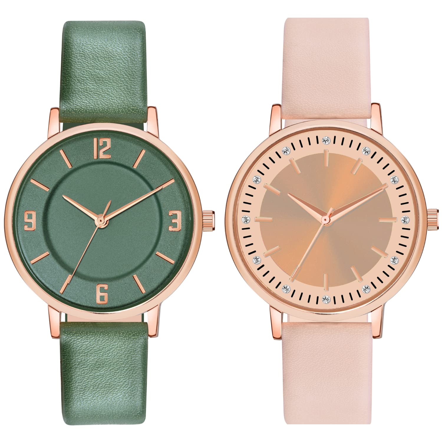 ON TIME OCTUS Analog Girls and Womens Watch- Pack of 2 (Multi Color Dial Multi-Colored Strap) (Green + Beige) (B0BY9FLDBD) Amazon Price History, Amazon Price Tracker