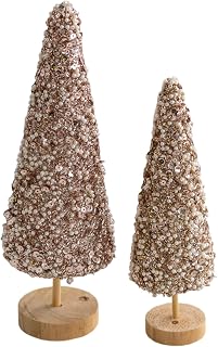 LUCKGONI Adorno de mesa en miniatura para árbol de Navidad, lentejuelas de espuma coloridas, estatua de árboles de felpa, decoración elegante para el hogar