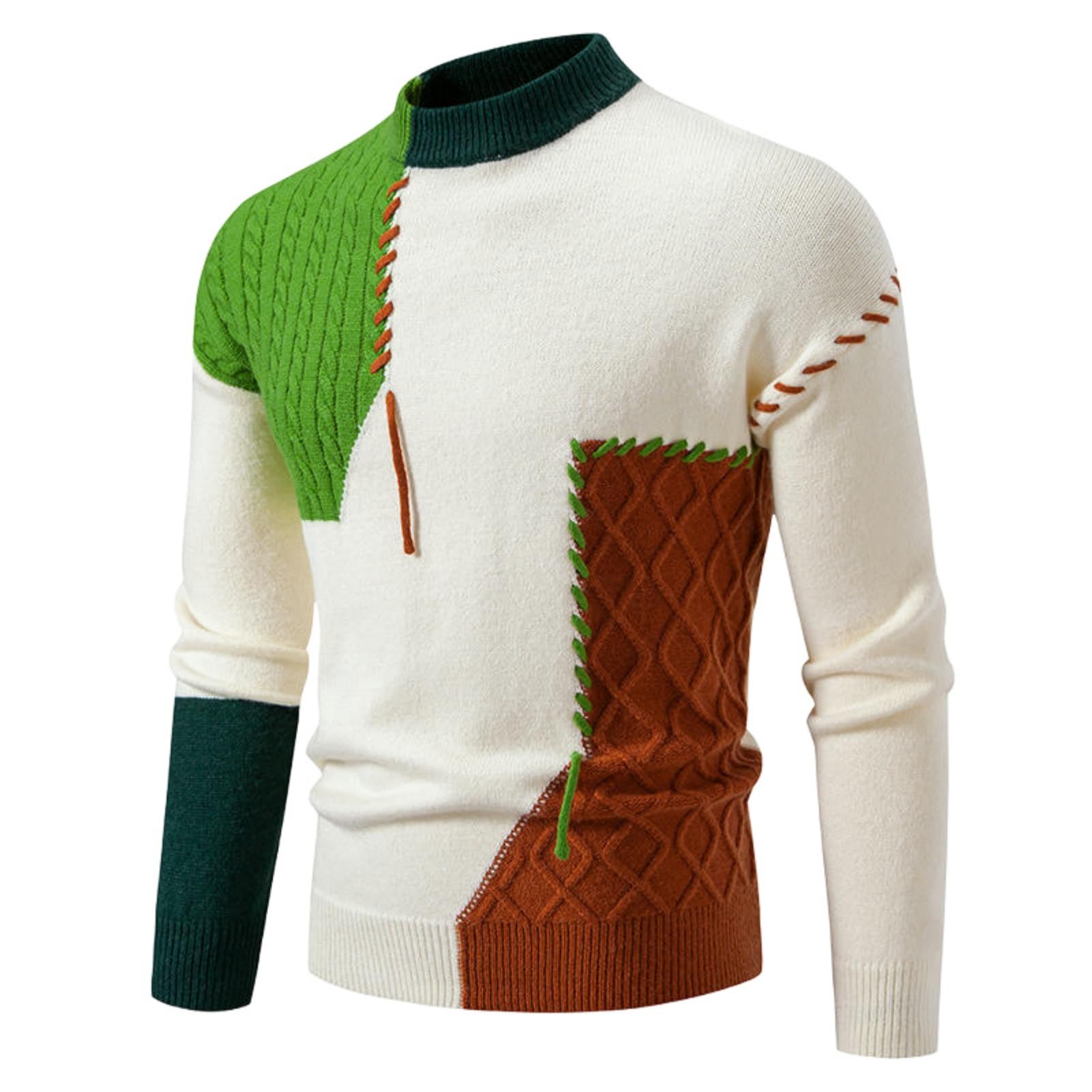 Suéter casual de cuello redondo para hombre jersey de punto de abrigo para otoño e invierno 6
