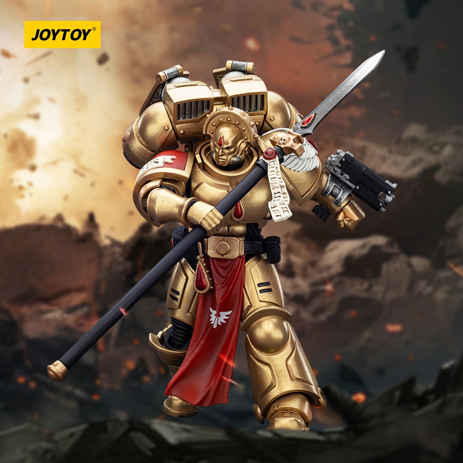 JOYTOY Warhammer 40k Blood Angels Sanguinary Guard 2 with Angelus Boltgun and Encarmine Spear 1/18 Action Figure Collect And Display Model - Image 2