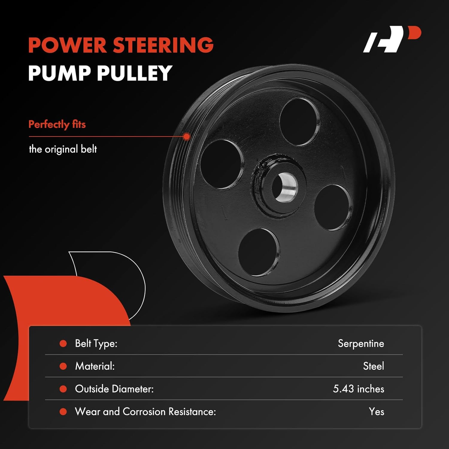 A-Premium Power Steering Pump Pulley Compatible with Jeep Grand Cherokee 2005-2007, Commander 2006-2008, Liberty 2007-2012 & Dodge Nitro 2007-2008, 3.7L 4.7L