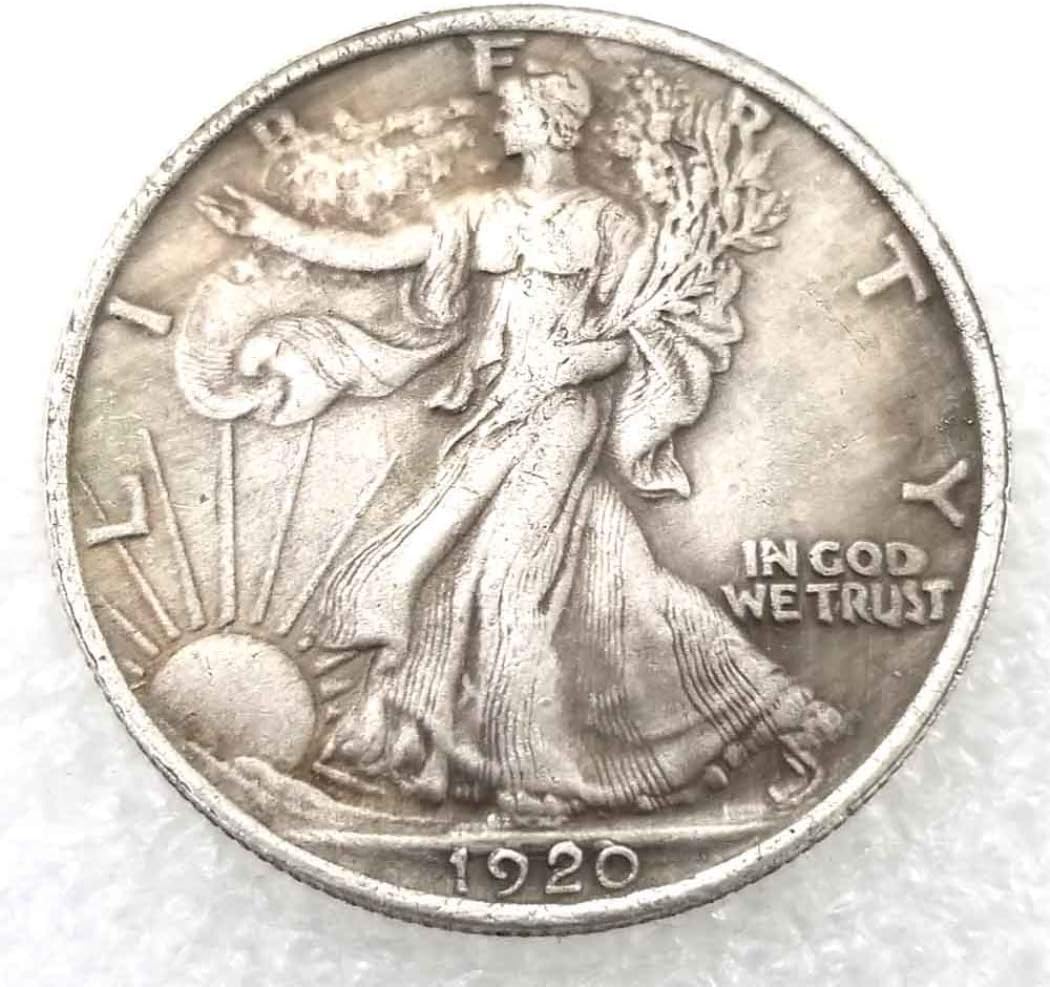 1920 Walking Liberty Half-Dollar Coin, Silver Plated Brass, Commemorative, 1 oz, 30.61 mm, Grade: Uncirculated, Graded by LKTingBax