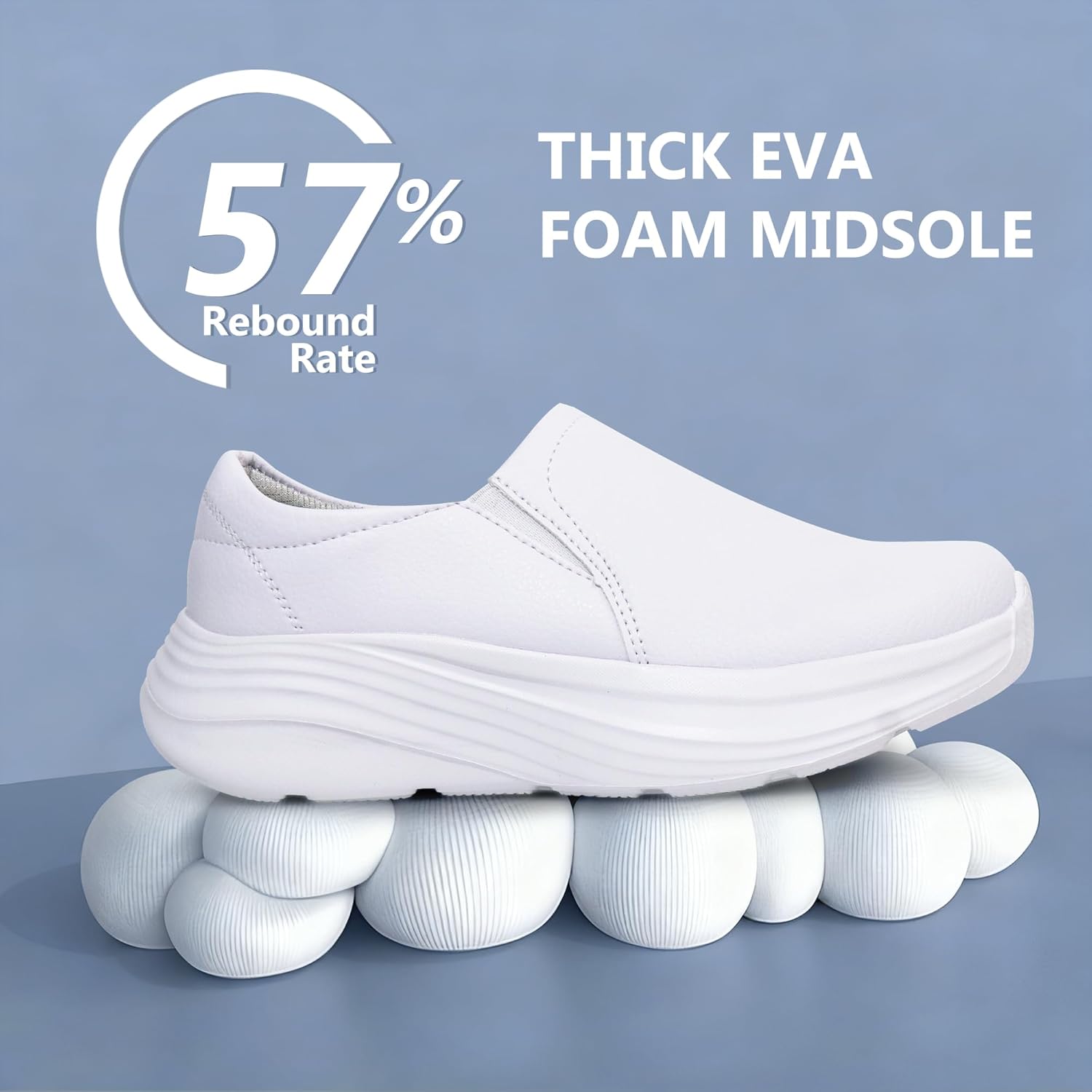 Hawkwell Women's Slip On Lightweight Cushion Nursing Shoes Slip Resistant Medical Work Shoes - Image 4