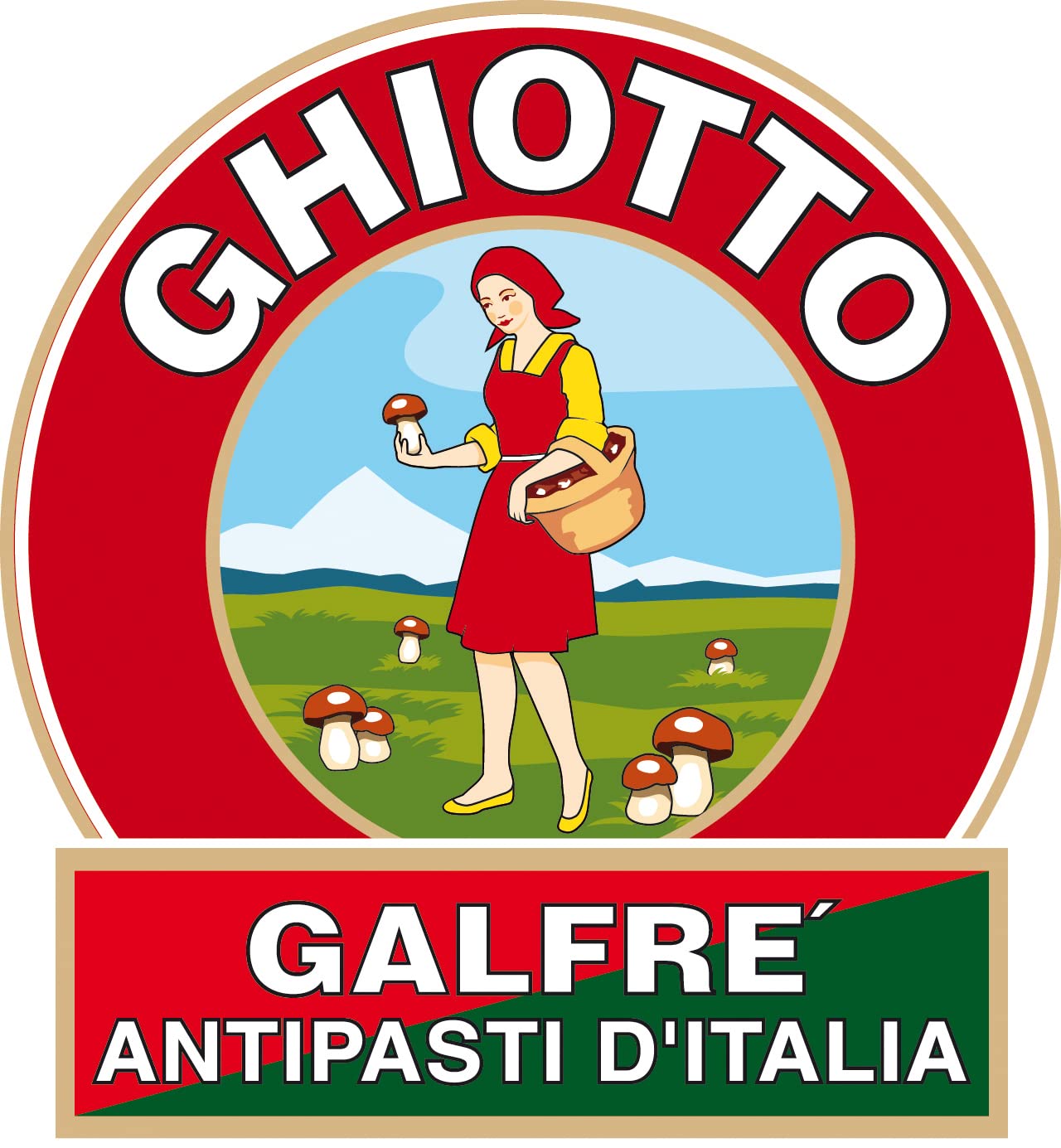 Ghiotto, Galfré Antipasti d'Italia, Funghi Porcini Interi Sott'Olio, Ideali Per Aperitivi, Antipasti o Contorni, Formato da 1,6Kg