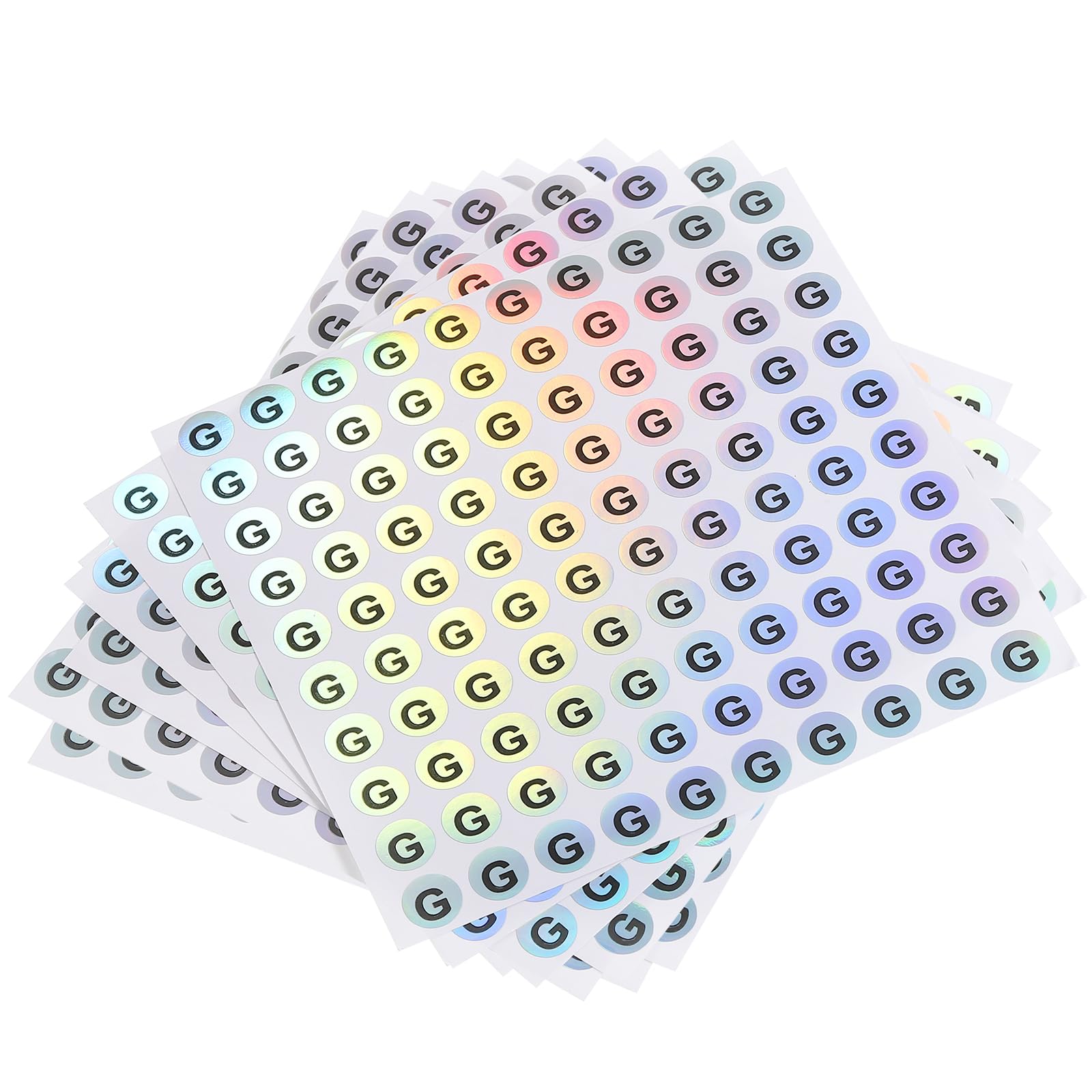QUARKZMAN Calcomanías de Letras en Mayúscula Laser, 0.6 Pulgadas, Letra G Redonda Autoadhesiva y Reflectante para Inventario, Almacenamiento, 10 Hojas (1000 Calcomanías)