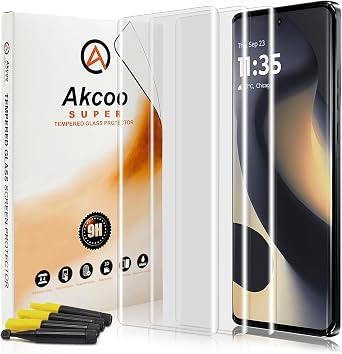 Tempered Glass Screen Protector for Motorola Edge 2024, UV Set [3 Pack], Edge to Edge Coverage, Sensitive Touch, 9H Hardness Scratch Resistant