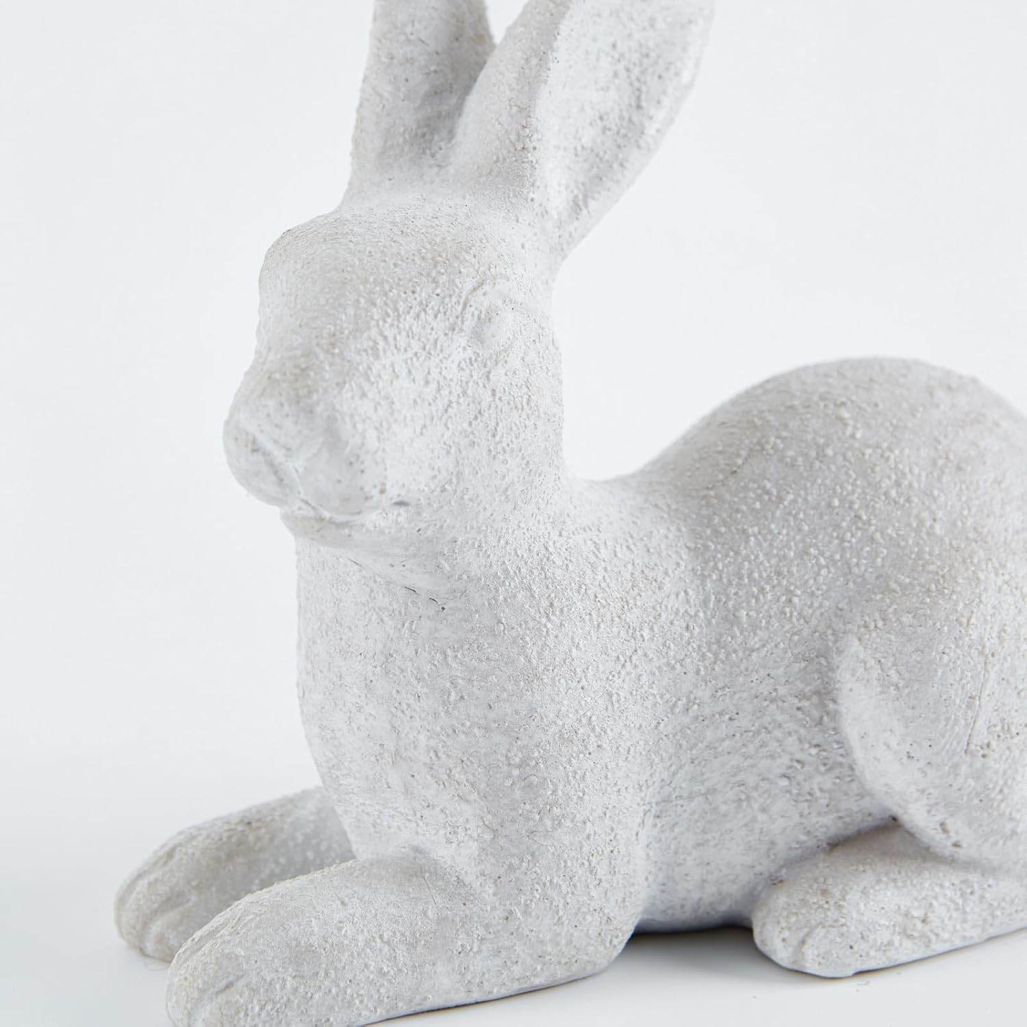 White Frosted Resin Bunny Figurines Set of 2, Rabbit Statues Indoor Easter Decorations for Spring Home Decor, Decorative Easter Bunny Ornaments for Table Centerpiece Living Room Decor - Image 6