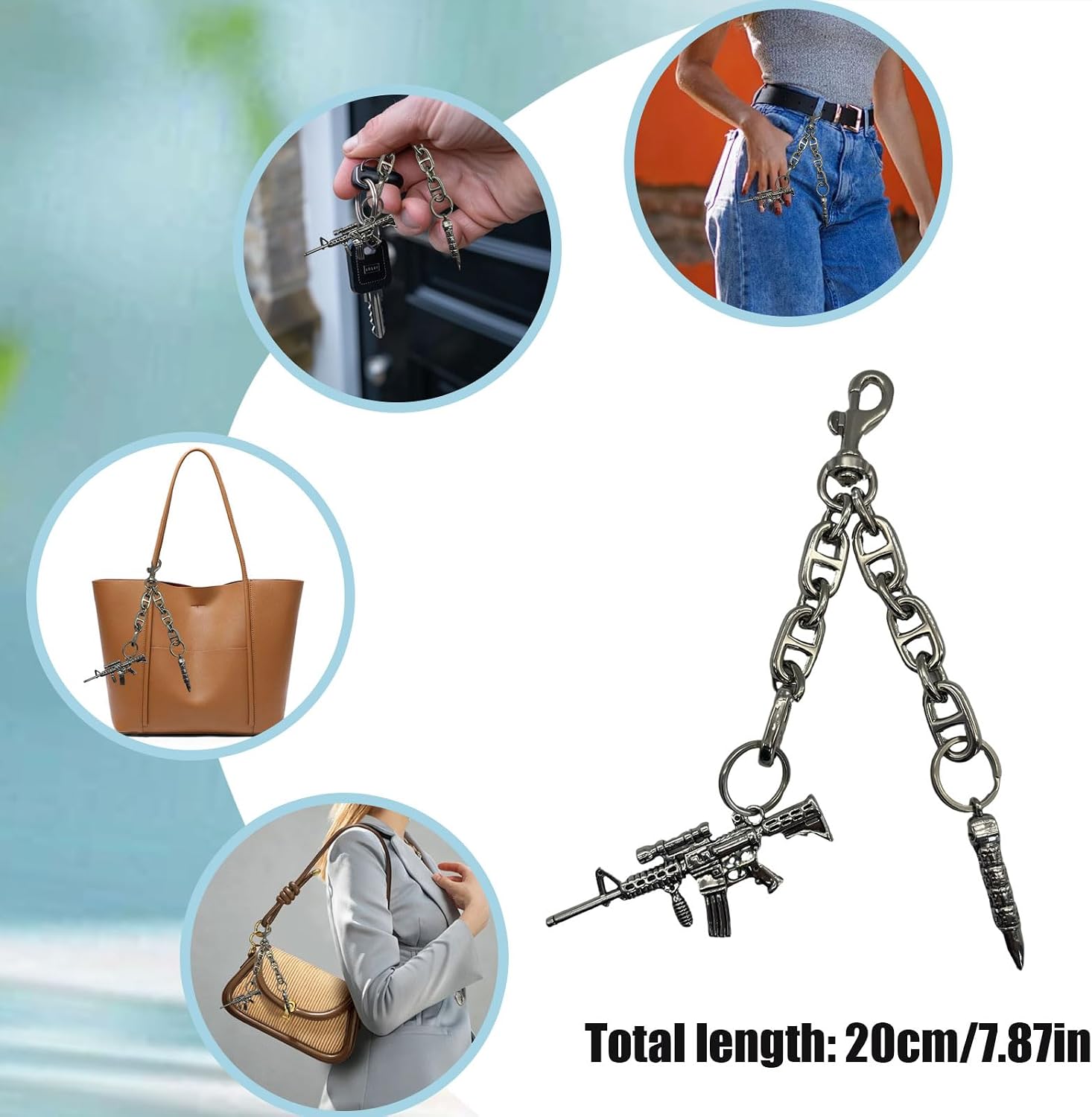 Gun Accessories For Men Metal Weapon Rifle Key Ring Pendants Gun Keychains Key Ring Keyring Cool Keychains For Guys image 2