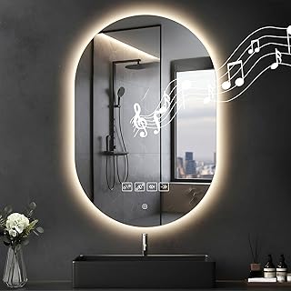 Comprar Espejo Baño con Luz, 75x50cm Espejo de Pared, LED Espejos Retroiluminado con Bluetooth y Función Antivaho - 3000K/4000K/ 6500K Regulable, Ajuste de Brillo, Memoria, IP44, Horizontal/Vertical