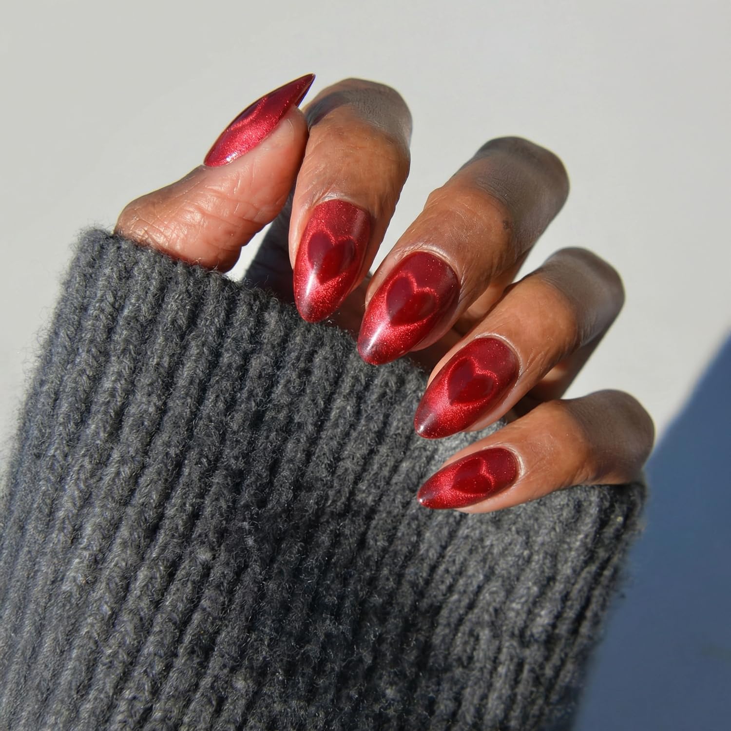 Glamnetic Press On Nails - All Time Love | Glossy, Semi-Transparent, Short Almond French Tip Nails with Leaf Accents, Salon Quality | 15 Sizes - 30 Nail Kit with Glue — view 27