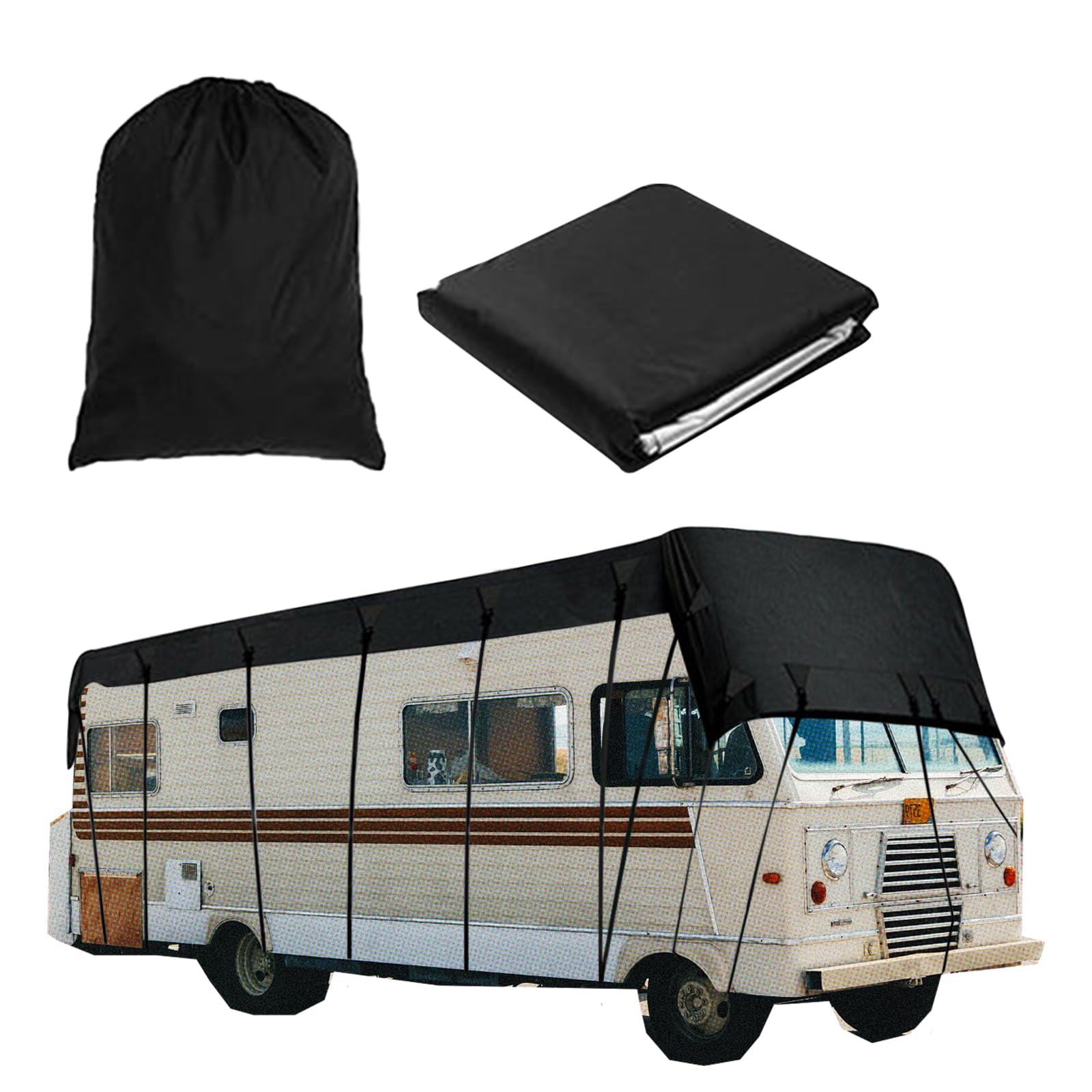 JOJOCY Telo di Copertura per Autocaravan, Tessuto Oxford 210D, Impermeabile, Protezione UV, Dimensioni 7,5 x 3 m