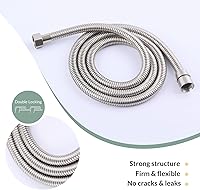 Vista 9 de APLusee - Manguera de ducha flexible de 59 pulgadas, tubo de ducha de acero inoxidable 304 con conector giratorio de latón, pieza de repuesto