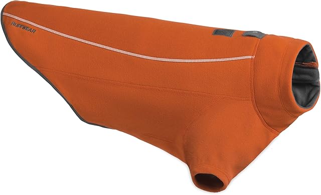 Ruffwear Fleece Dog Coat, Windproof, Medium Sized Breeds, Size: Medium, Canyonlands Orange, Climate Change Jacket