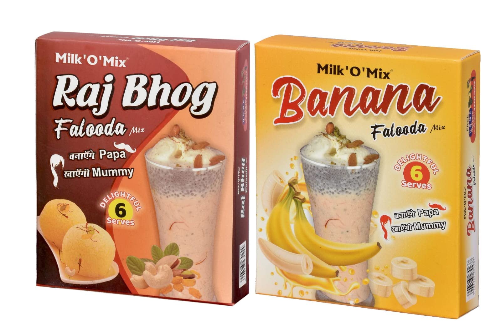 Milk'O'Mix Powder Combo Raj Bhoog/Banana Falooda flavor Milk Children's Pack of 02 Flavored Milk Powder (400 g, Pack of 2)-image-18