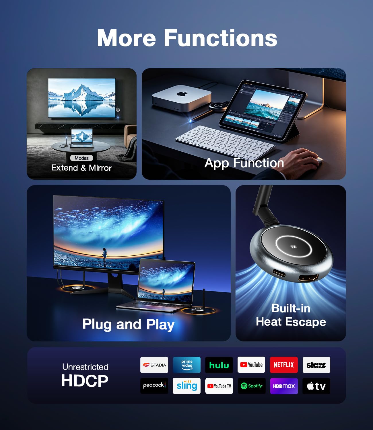 Amazon | AIMIBO ワイヤレスHDMI 送受信機セット1TX+3RX | AIMIBO