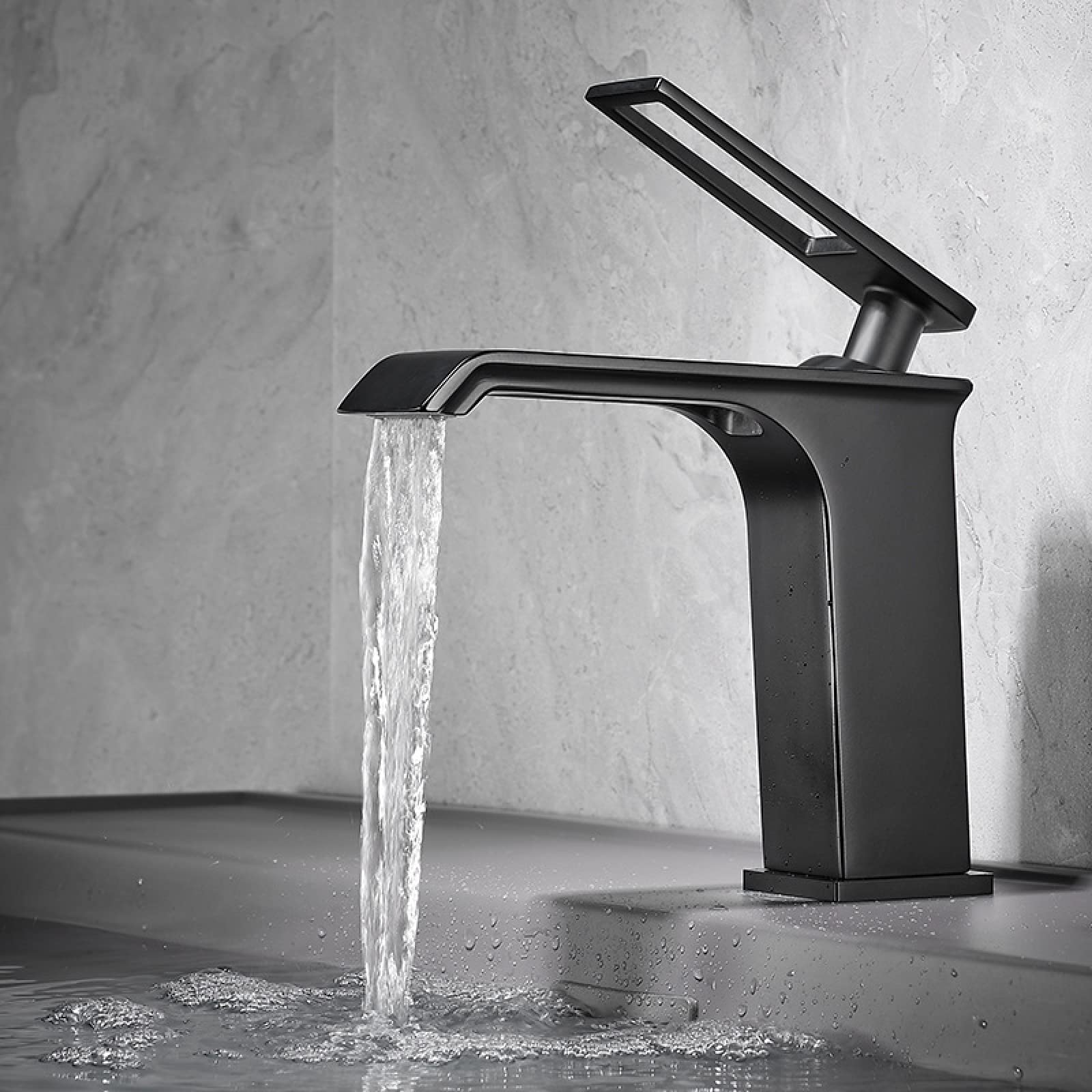 Nvsfzgiyg Nero Waterfall Faucet For Bathroom Sink, Solid Brass, Hot And Cold Mixer Tap Fauceting, Single Handle, Gold(Nero)