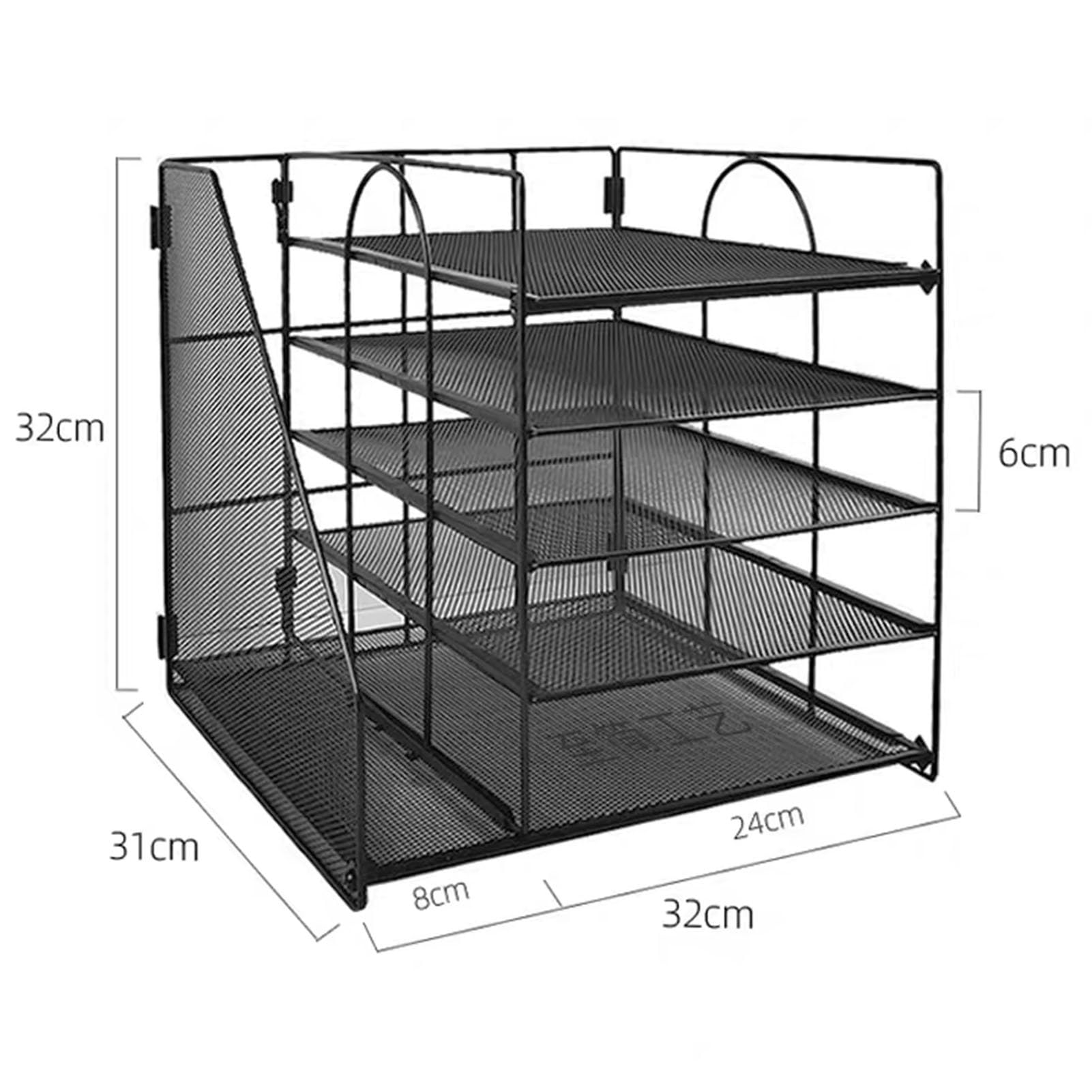 Organizer Portadocumenti Da Scrivania A 4/5 Ripiani, Organizer Per Cancelleria, Lettere, Riviste, Libri E Documenti, Per Ufficio Domestico, Materiale Per Insegnanti E Accessori(White,32*31*32cm)