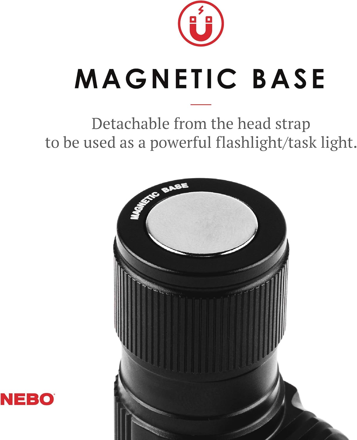 NEBO Transcend Rechargeable Headlamp | 1000 Lumens, 5 Light Modes, Detachable Magnetic Work Light, Water Resistant, Bright LED Headlight for Hiking & Camping, Includes USB Charging Cable