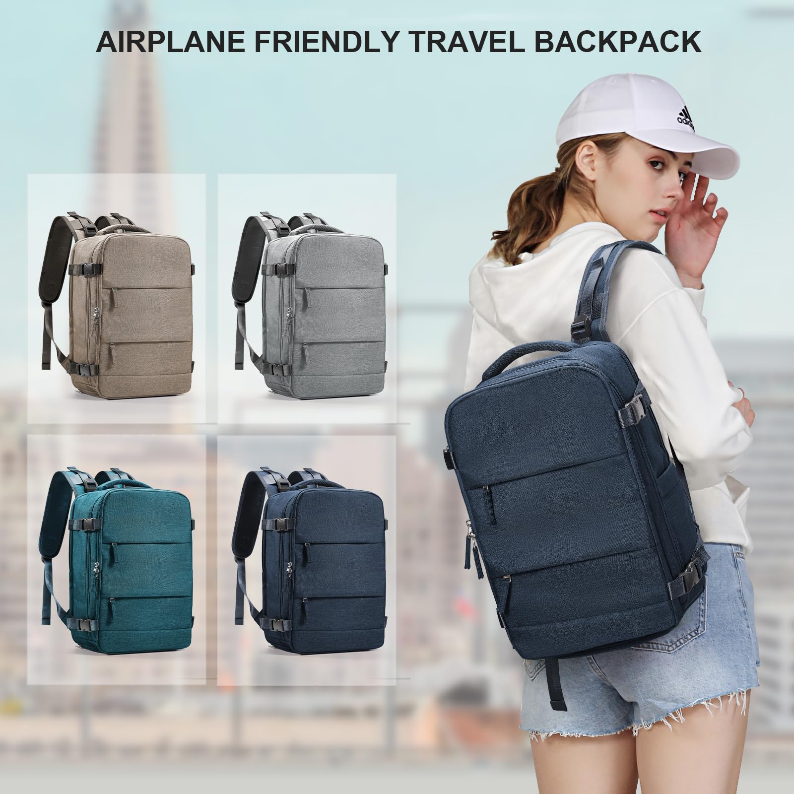 SZLX Zaino da viaggio grande da donna da viaggio zaino da escursionismo sportivo da esterno impermeabile zaino da scuola casual laptop da 14 pollici con porta di ricarica USB scomparto per scarpe